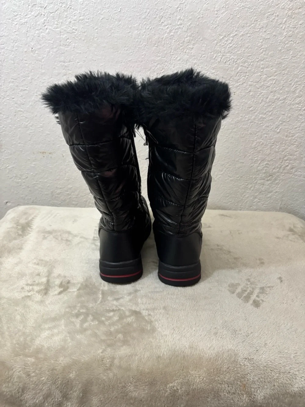Women's Black Faux-Fur Winter Boots